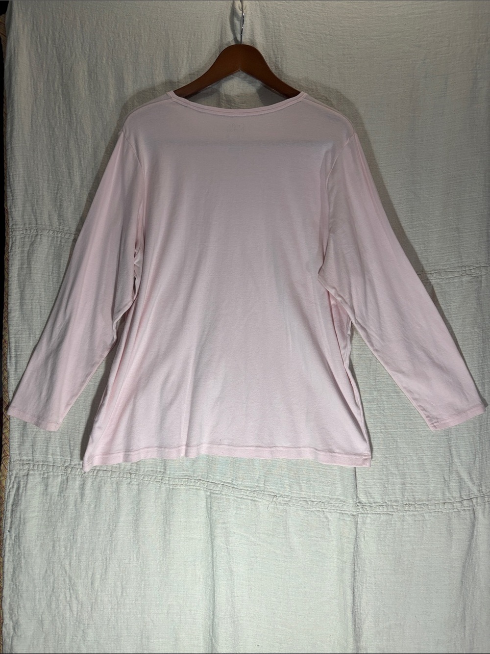 croft & barrow Light Pink Long Sleeve Tee 100% Cotton - Picture 4 of 5